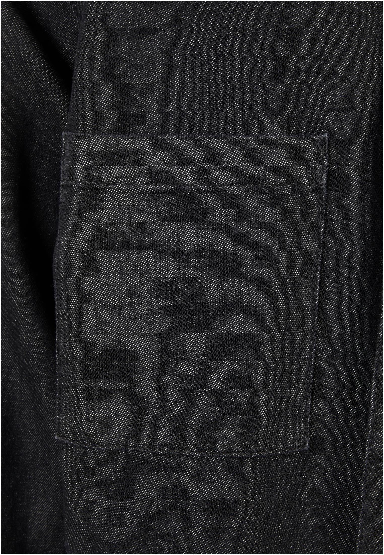 Oversized Denim Pocket Shirt Urban Classics Tb5923-03995 Realblack Washed ανδρικά Πουκάμισα Simple Wear