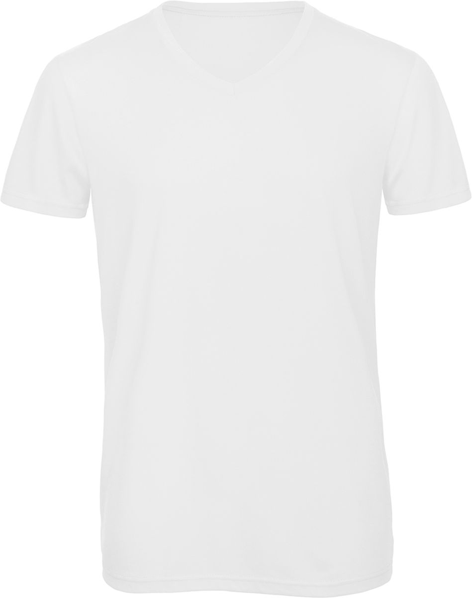 Ανδρικό T-Shirt V-Neck TM057 B & C Triblend White