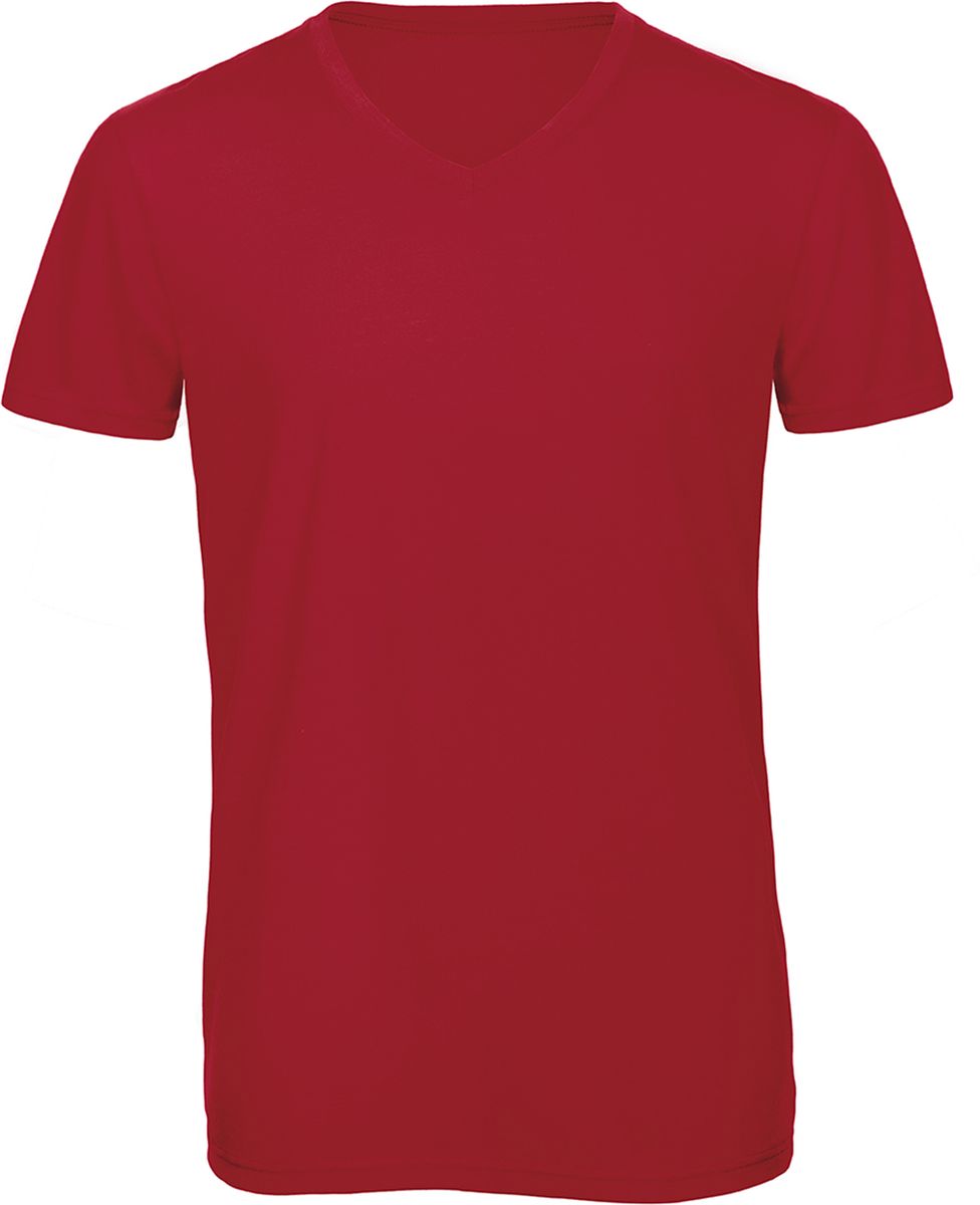 Ανδρικό T-Shirt V-Neck TM057 B & C Triblend Red