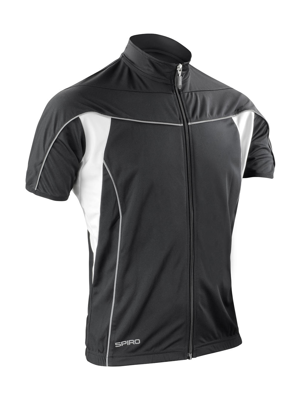 Αθλητική Μπλούζα Ποδηλασίας S188M Result Bike Full Zip T-Shirt Black/White