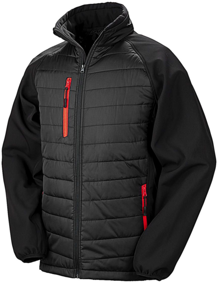 Ανδρικό Τζάκετ Padded Softshell R237X Result Black Compass Black/Red