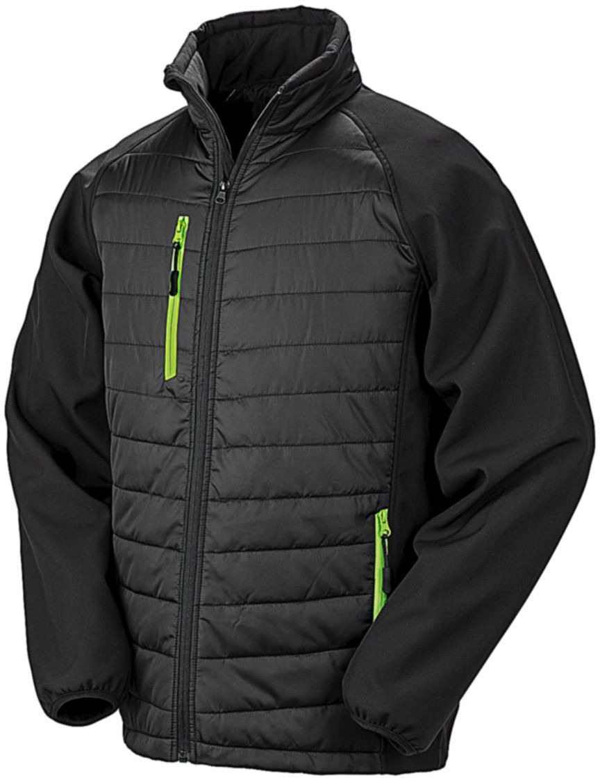 Ανδρικό Τζάκετ Padded Softshell R237X Result Black Compass Black/Lime