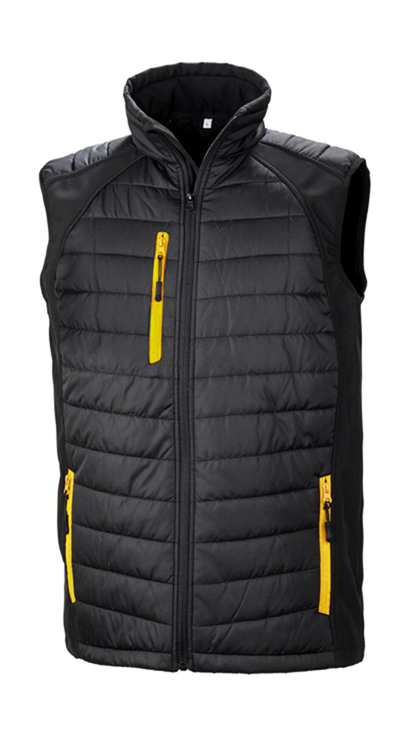 Ανδρικό Αμάνικο Μπουφάν Softshell R238X Result Black/Yellow