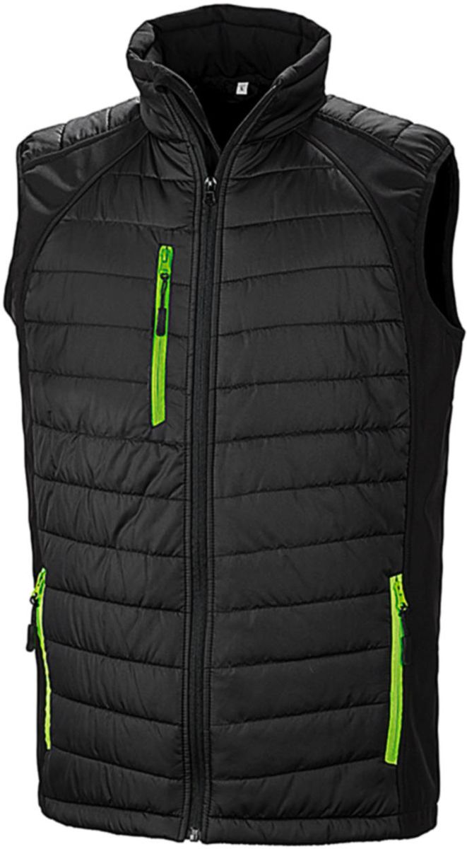 Ανδρικό Αμάνικο Μπουφάν Softshell R238X Result Black/Lime