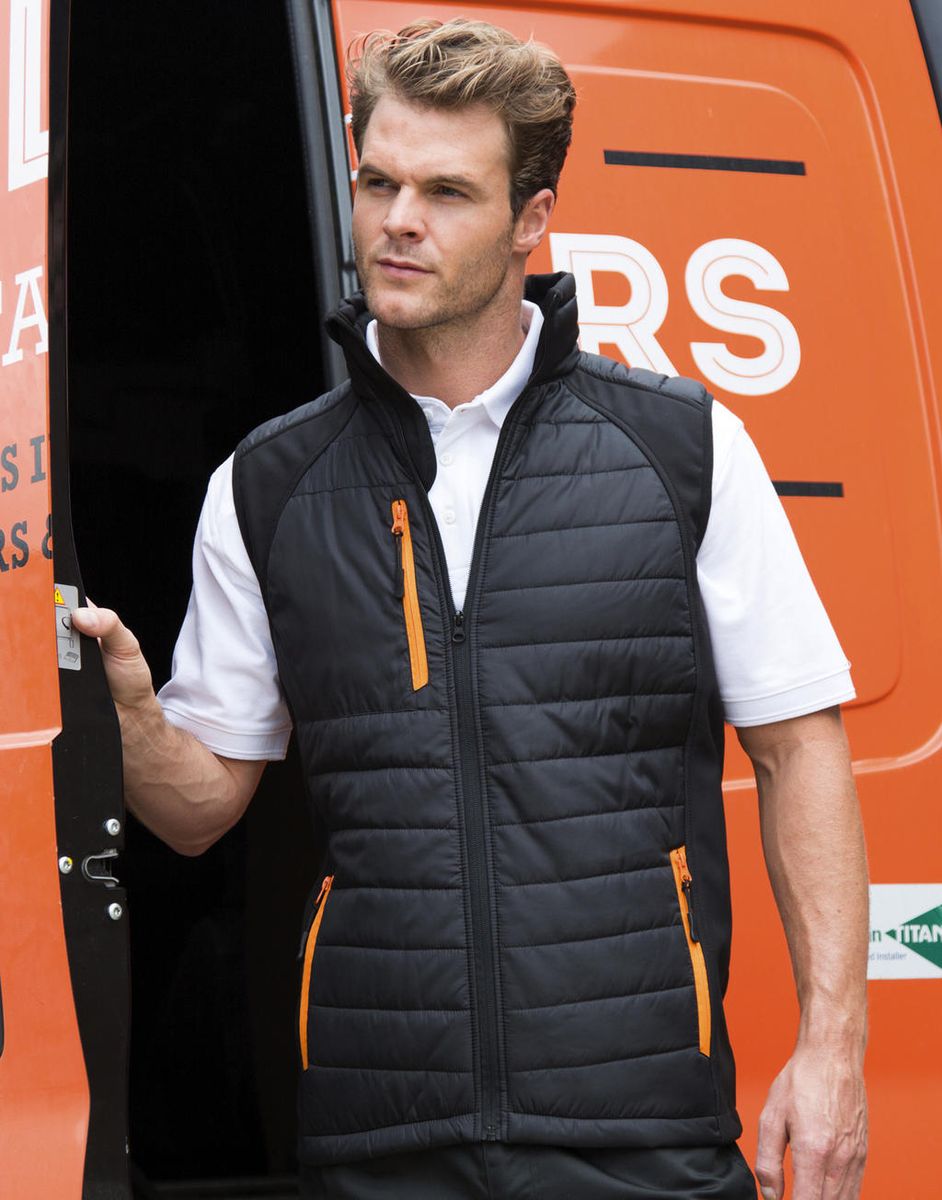 Ανδρικό Αμάνικο Μπουφάν Softshell R238X Result Black/Orange