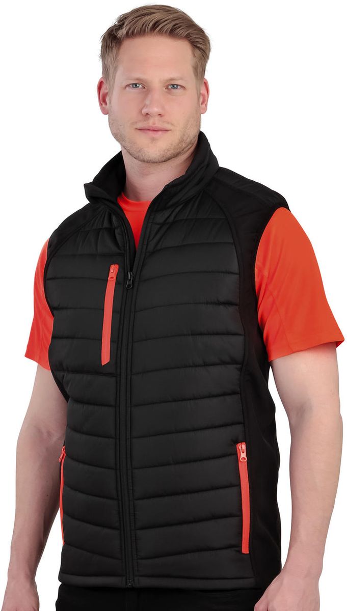 Ανδρικό Αμάνικο Μπουφάν Softshell R238X Result Black Orange ανδρικά Simple Wear