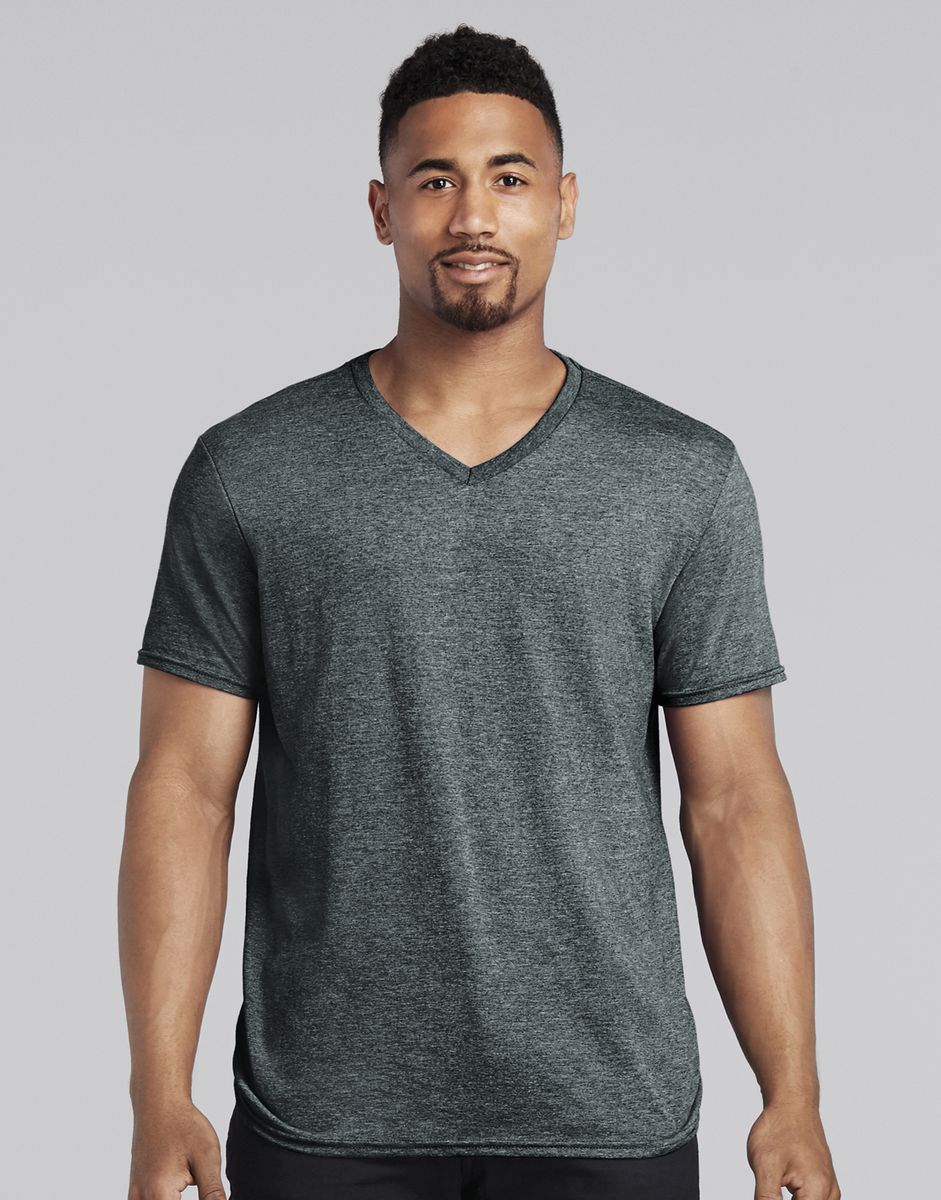 Ανδρικό T-Shirt Softstyle 64V00 Gildan V-Neck Dark Heather