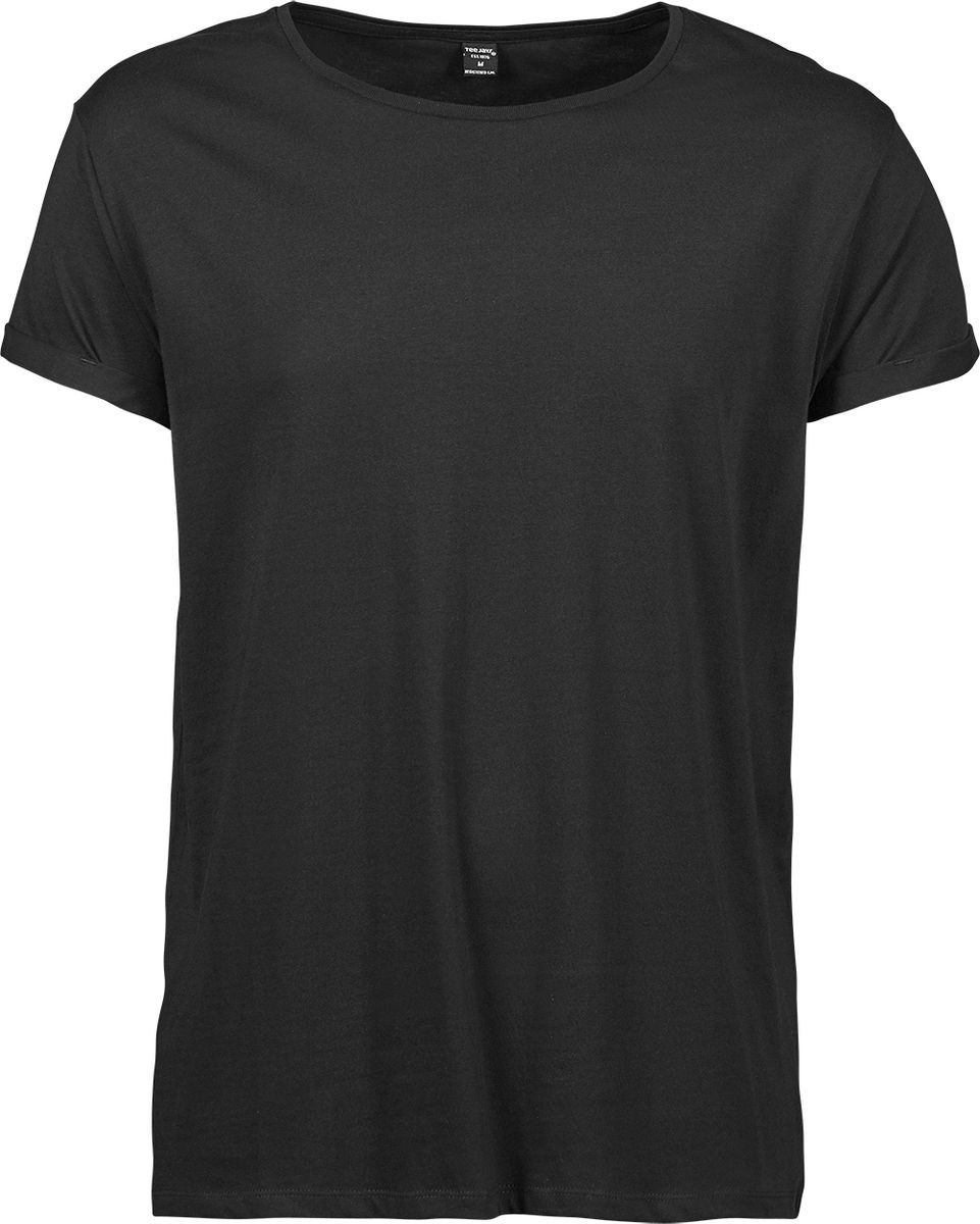 T-Shirt Roll-Up 5062 Tee Jays Black ανδρικά Basic T-Shirts Simple Wear Μπλουζάκια κοντομάνικα