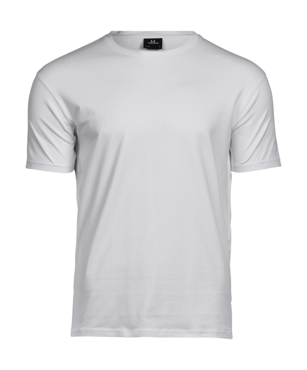 T-Shirt Stretch 400 Tee Jays White ανδρικά Basic T-Shirts Simple Wear Μπλουζάκια κοντομάνικα