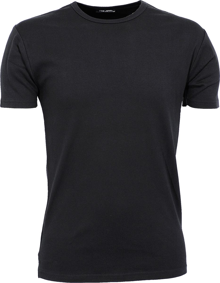 Ανδρικό T-Shirt Interlock 520 Tee Jays Black ανδρικά Basic T-Shirts Simple Wear Μπλουζάκια κοντομάνικα
