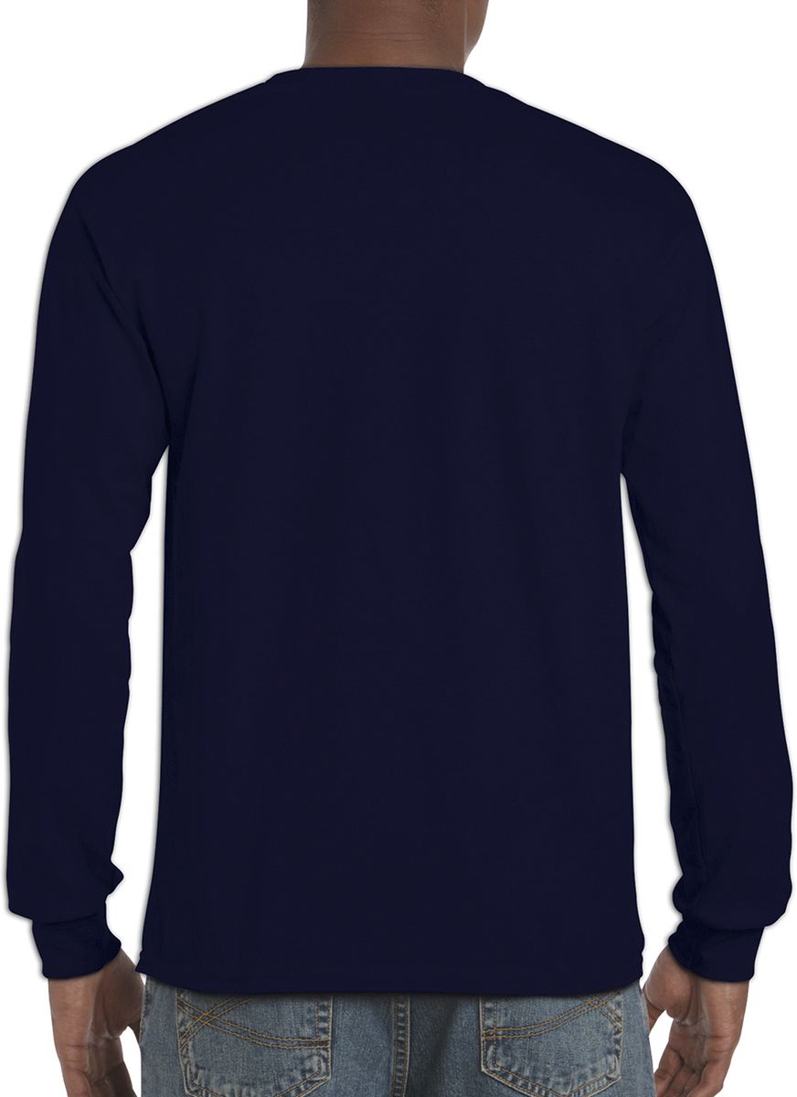 Μακρυμάνικο T-Shirt 2400 Gildan Ultra Cotton Navy ανδρικά Basic T-Shirts Simple Wear Μπλουζάκια κοντομάνικα