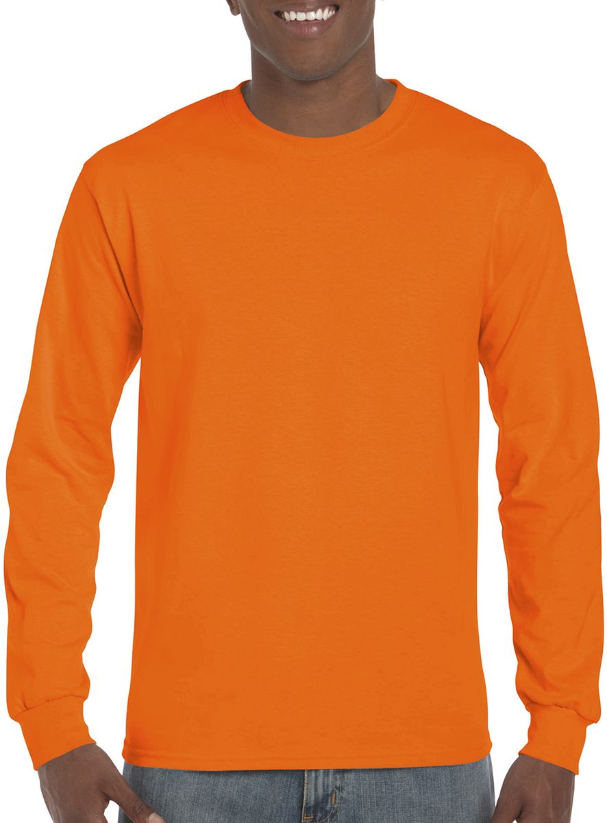 Μακρυμάνικο T-Shirt 2400 Gildan Ultra Cotton Safety Πορτοκαλί
