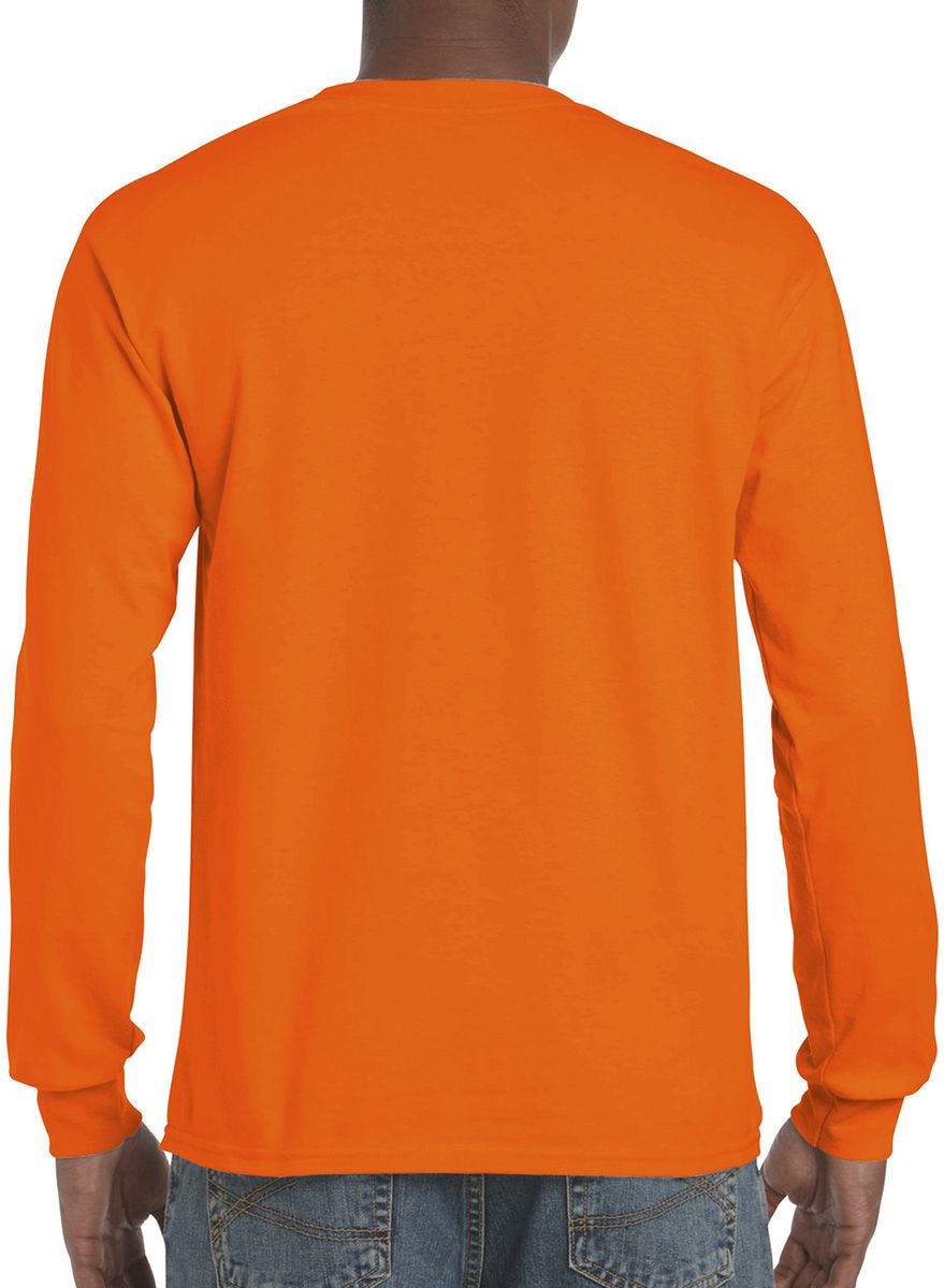 Μακρυμάνικο T-Shirt 2400 Gildan Ultra Cotton Safety Orange ανδρικά Basic T-Shirts Simple Wear Μπλουζάκια κοντομάνικα