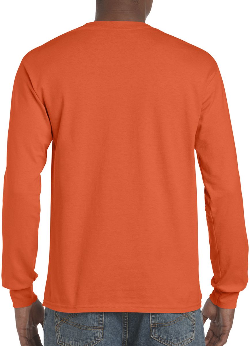 Μακρυμάνικο T-Shirt 2400 Gildan Ultra Cotton Orange ανδρικά Basic T-Shirts Simple Wear Μπλουζάκια κοντομάνικα