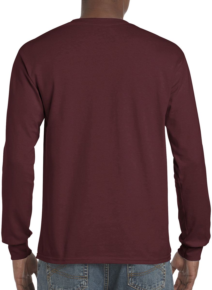 Μακρυμάνικο T-Shirt 2400 Gildan Ultra Cotton Maroon ανδρικά Basic T-Shirts Simple Wear Μπλουζάκια κοντομάνικα