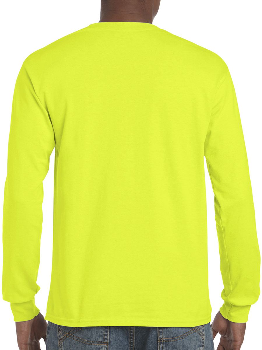 Μακρυμάνικο T-Shirt 2400 Gildan Ultra Cotton Safety Green ανδρικά Basic T-Shirts Simple Wear Μπλουζάκια κοντομάνικα