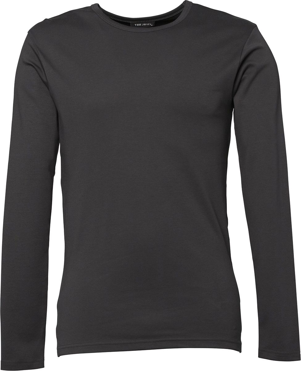 Μακρυμάνικο T-Shirt 530 Tee Jays Dark Grey ανδρικά Basic T-Shirts Simple Wear Μπλουζάκια κοντομάνικα