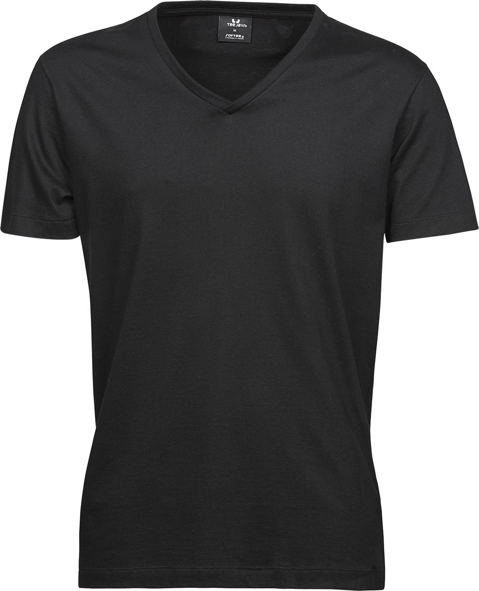 Ανδρικό T-Shirt V-Neck 8006 Tee Jays Sof Thin Line Black ανδρικά Basic T-Shirts Simple Wear Μπλουζάκια κοντομάνικα
