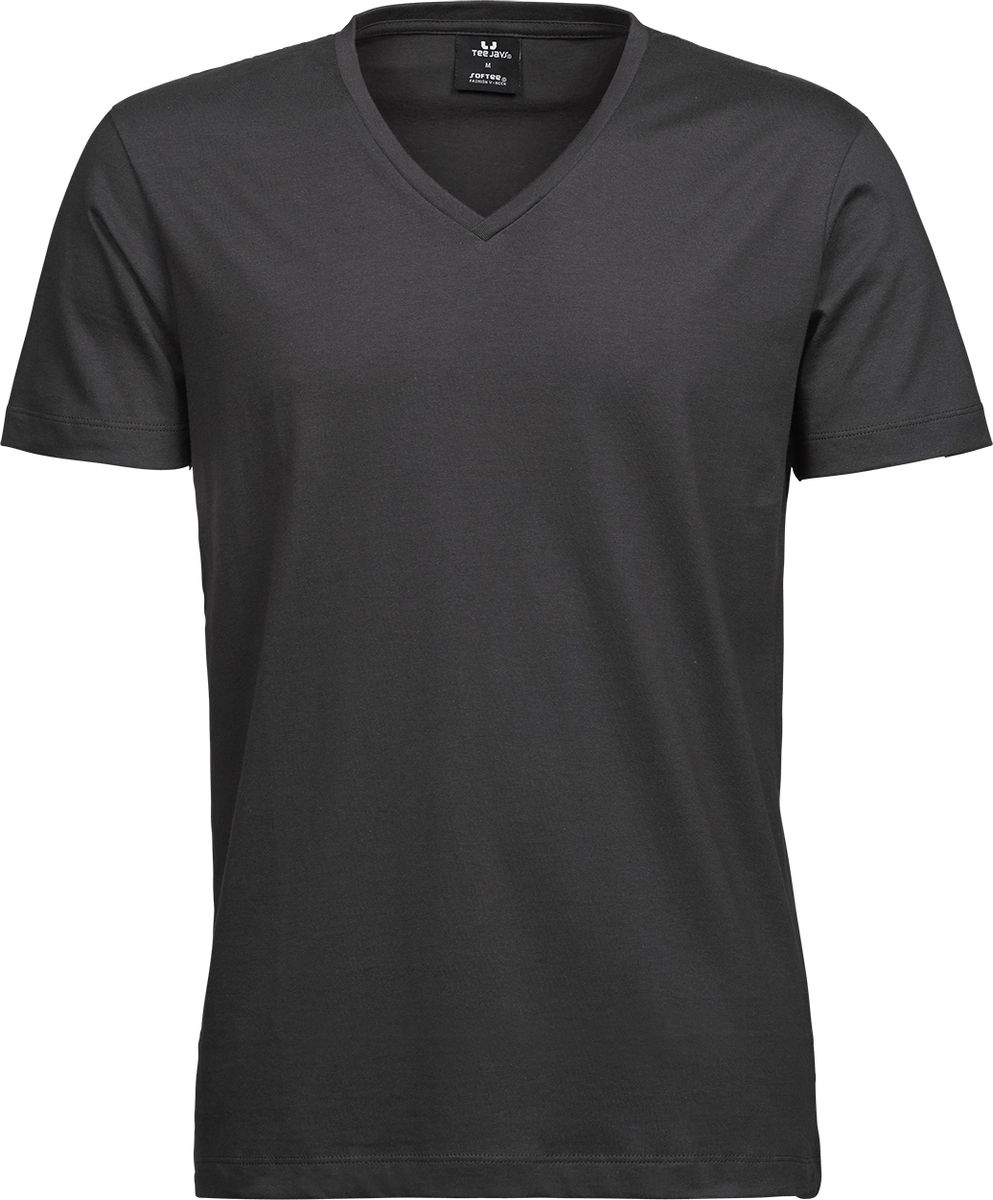 Ανδρικό T-Shirt V-Neck 8006 Tee Jays Sof Thin Line Dark Grey ανδρικά Basic T-Shirts Simple Wear Μπλουζάκια κοντομάνικα
