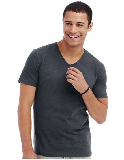 Ανδρικό T-Shirt V-Neck 8006 Tee Jays Sof Tee Thin Line Dark Grey