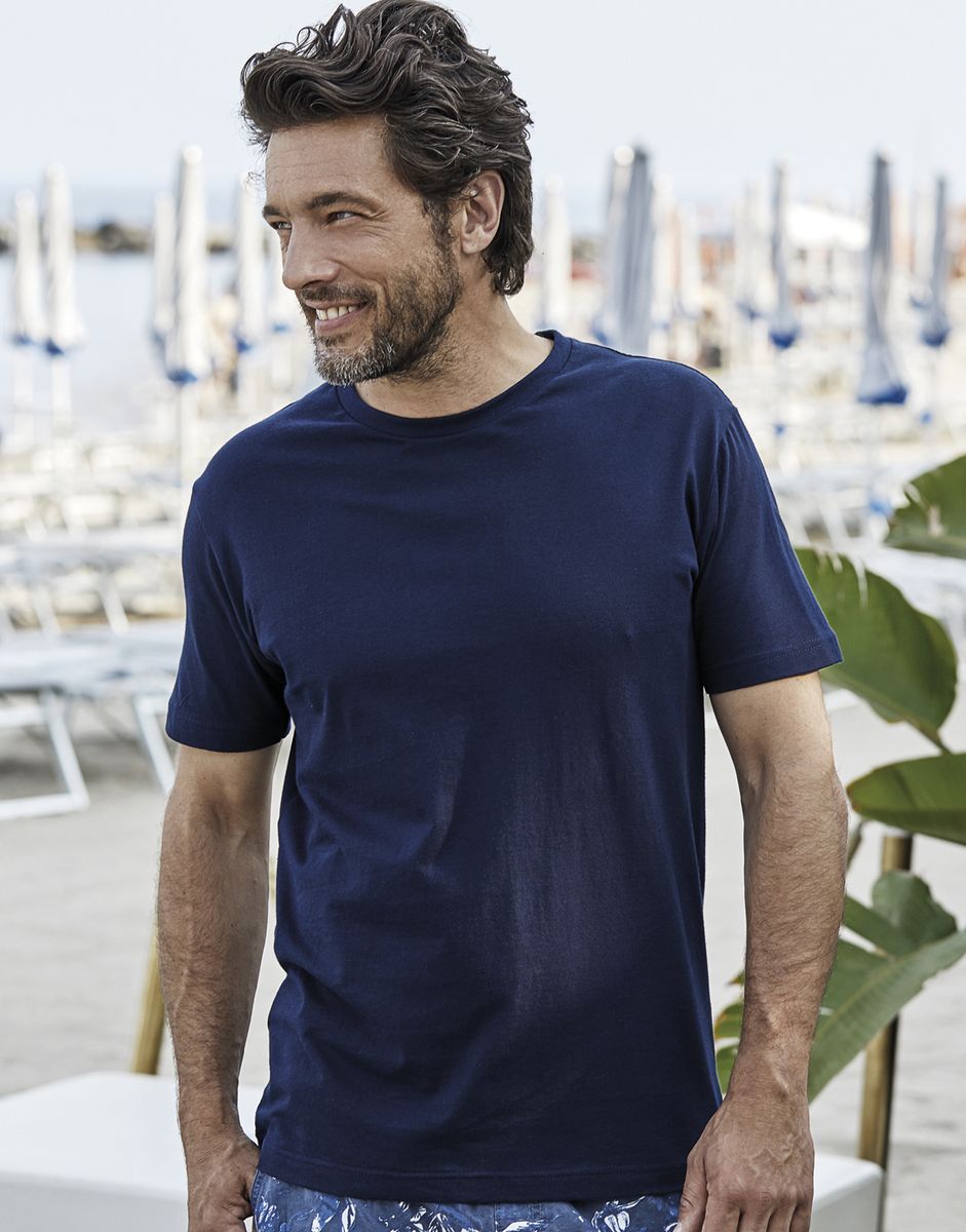 T-Shirt 8005 Tee Jays Sof Thin Line Navy ανδρικά Basic T-Shirts Simple Wear Μπλουζάκια κοντομάνικα