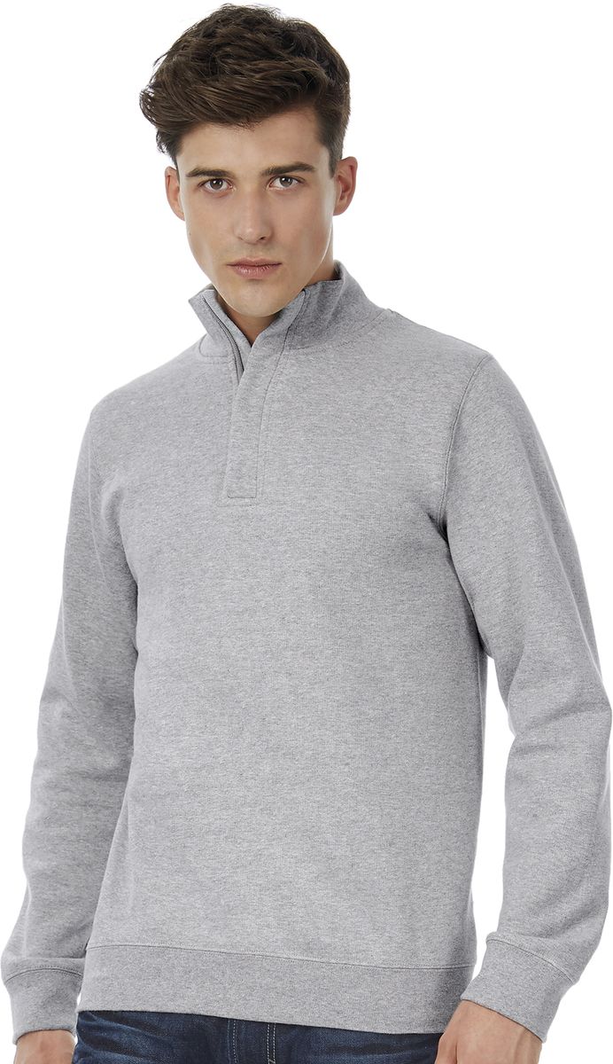 Cotton Rich 1 4 Zip Φούτερ B C Id 004 Heather Grey Outlet ανδρικά Simple Wear
