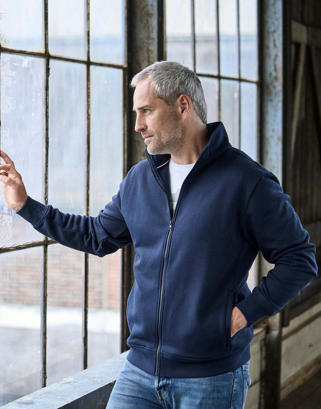 Φούτερ Full Zip 5440 Tee Jays Navy ανδρικά Simple Wear