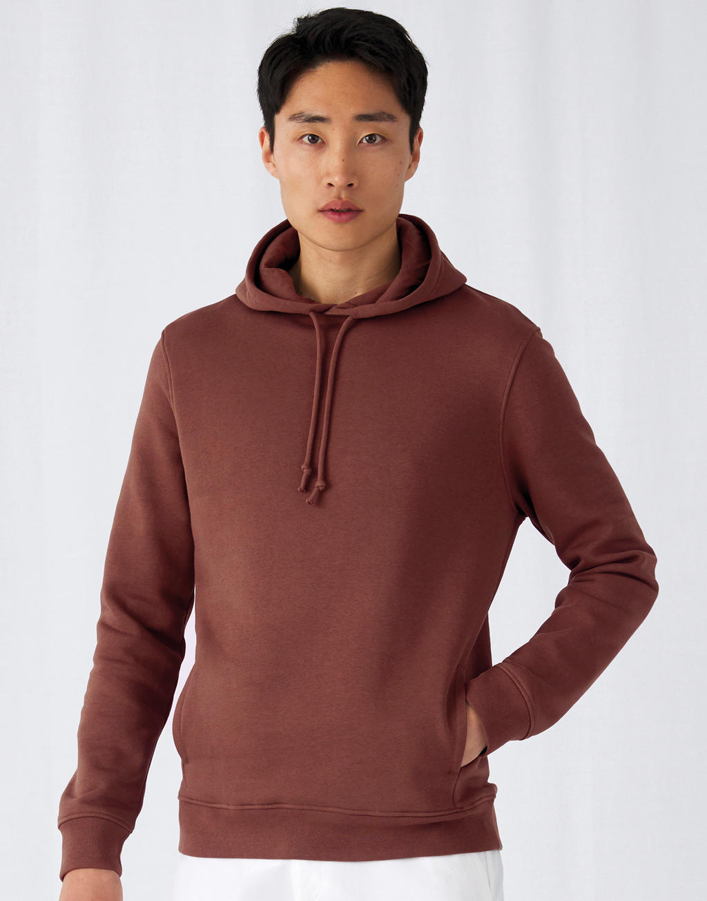 Organic Hoodie Φούτερ Wu33B B C Mocha ανδρικά Simple Wear
