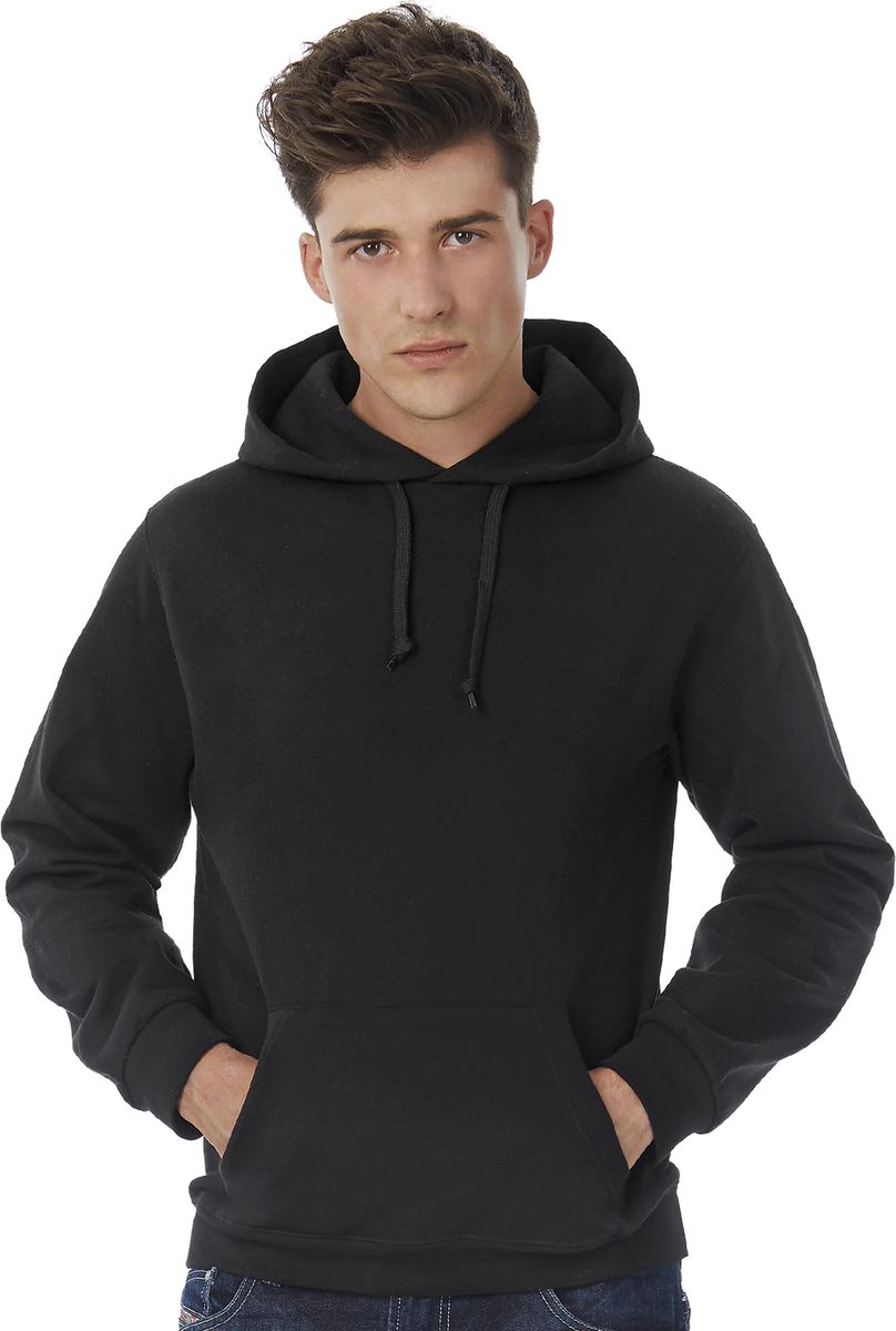 Φούτερ με Κουκούλα Id 003 B C Black Outlet ανδρικά Simple Wear