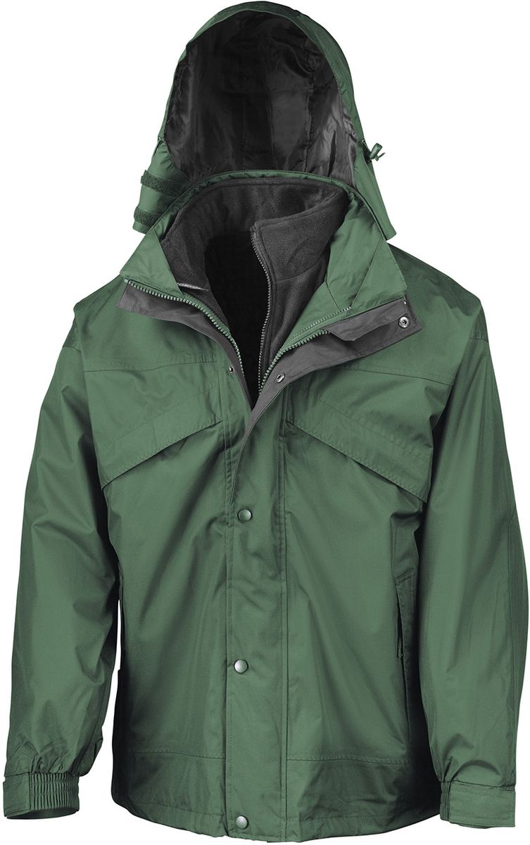 Μπουφάν 3 σε 1 με Fleece R068X Result Black Bottle Green