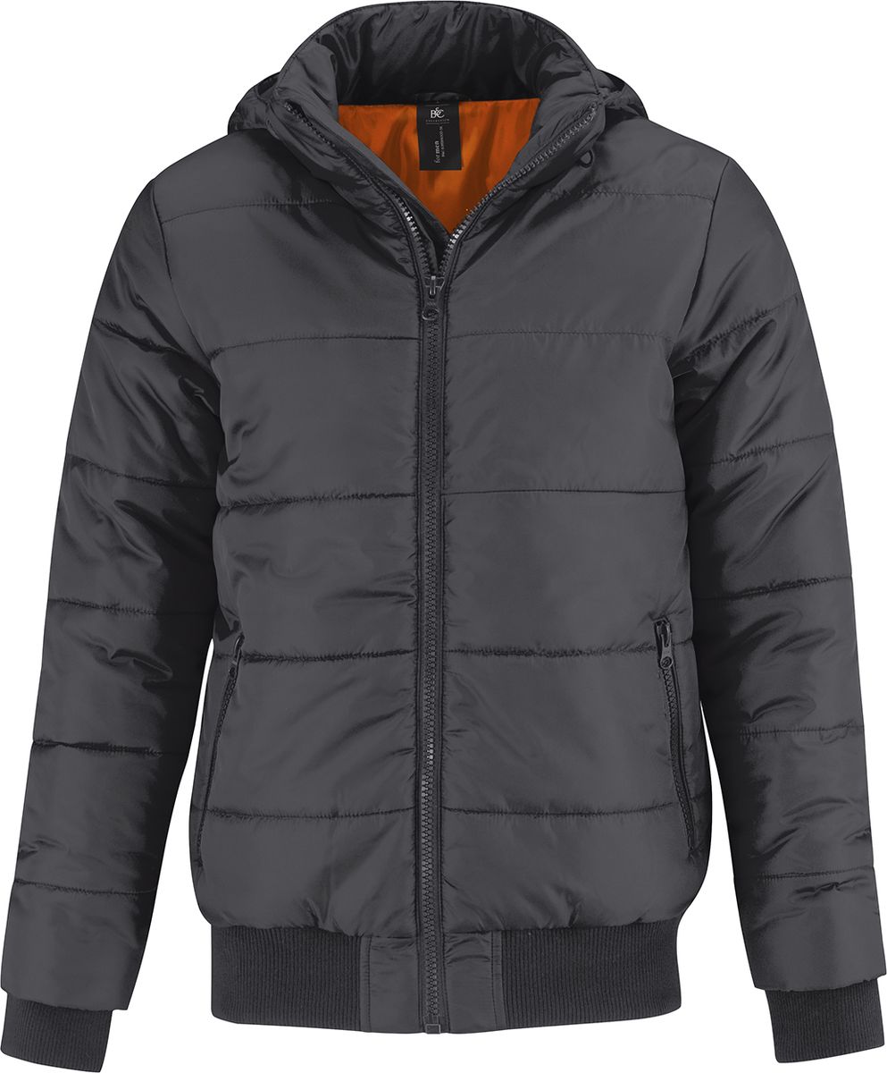 Ανδρικό Μπουφάν Jm940 B C Superhood Men με Κουκούλα Dark Grey Neon Orange ανδρικά Simple Wear