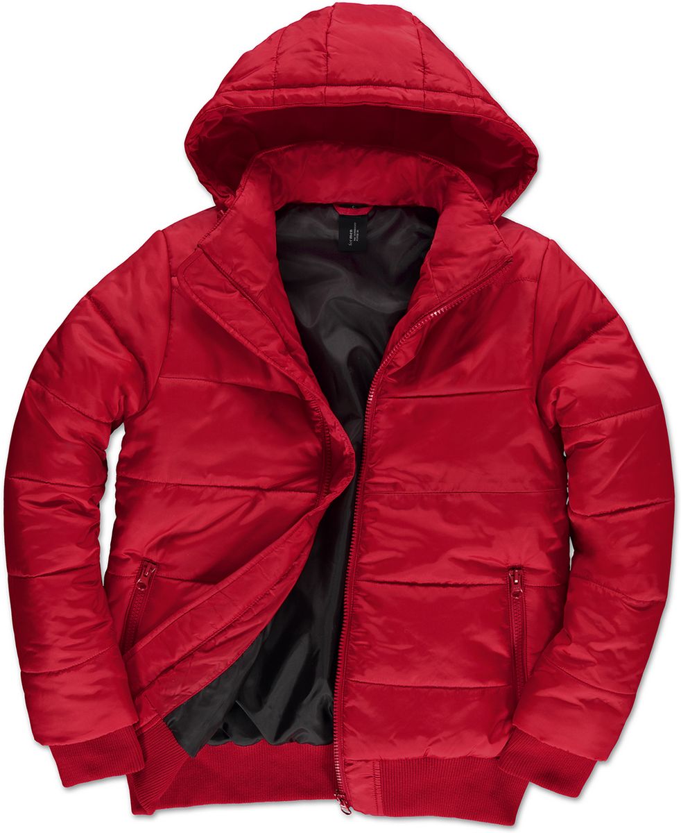 Ανδρικό Μπουφάν JM940 B&C Superhood Men με Κουκούλα Red/Black