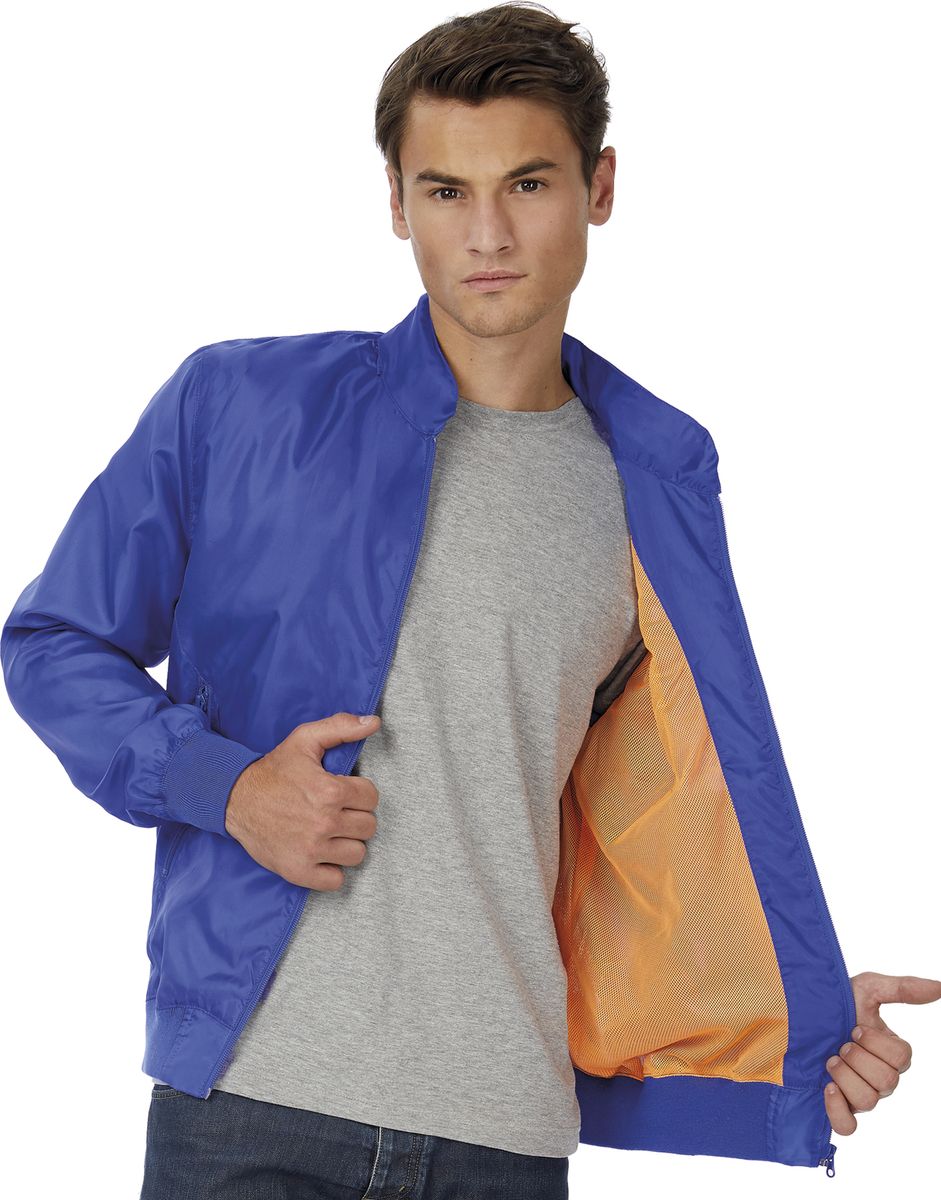 Ανδρικό Μπουφάν με Κουκούλα JM963 B&C Trooper Men Royal/Neon Orange