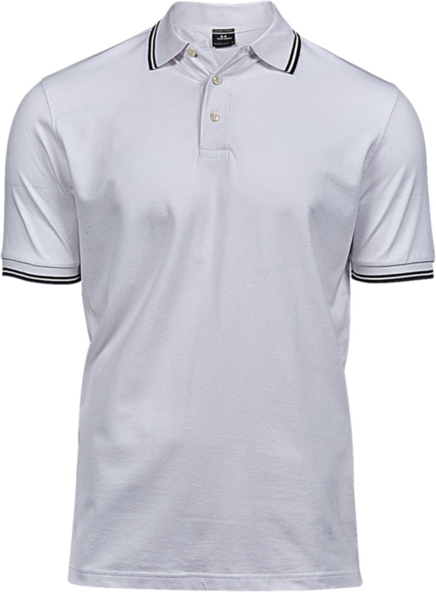 Ανδρική Μπλούζα Polo 1407 Tee Jays Luxury Stripe Stretch White/Navy