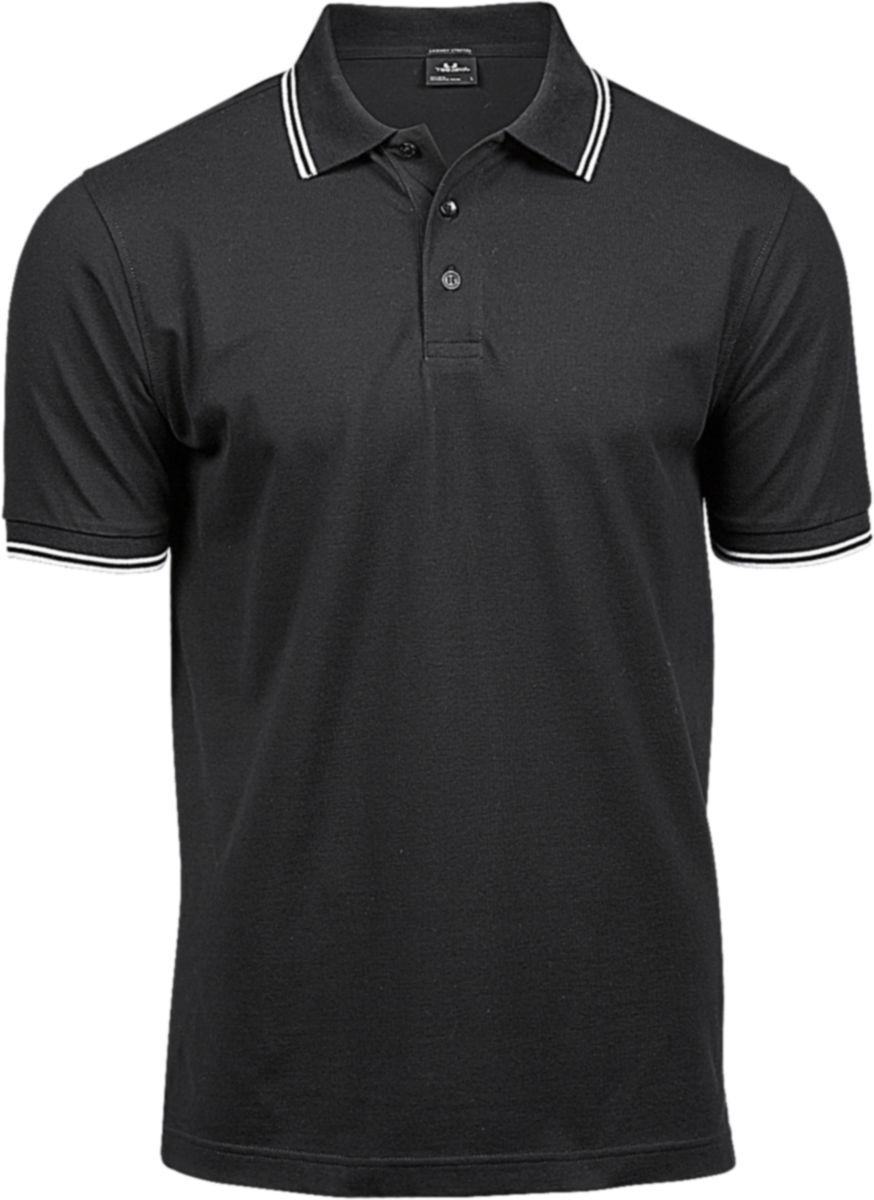 Ανδρική Μπλούζα Polo 1407 Tee Jays Luxury Stripe Stretch Black/White