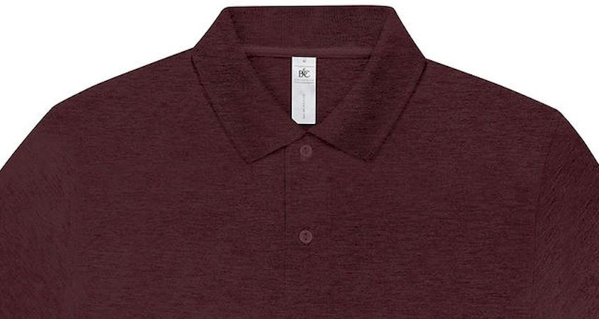 Ανδρική Μπλούζα Polo Pu426 B C My 210 Heather Burgundy ανδρικά Μπλούζες Simple Wear