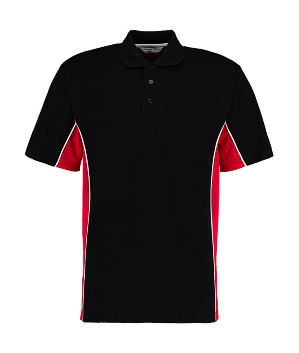 Ανδρικό Classic Fit Track Polo Kustom Kit KK475 Black/Red/White