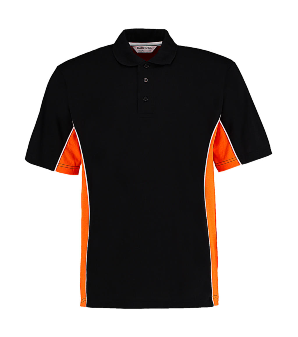 Ανδρικό Classic Fit Track Polo Kustom Kit KK475 Black/Orange/White