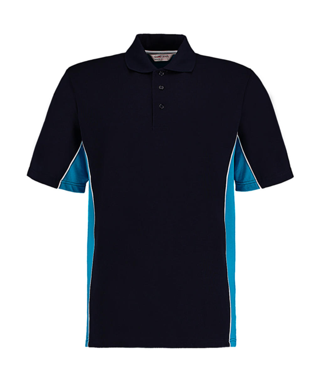 Ανδρικό Classic Fit Track Polo Kustom Kit KK475 Navy/Turquoise/White