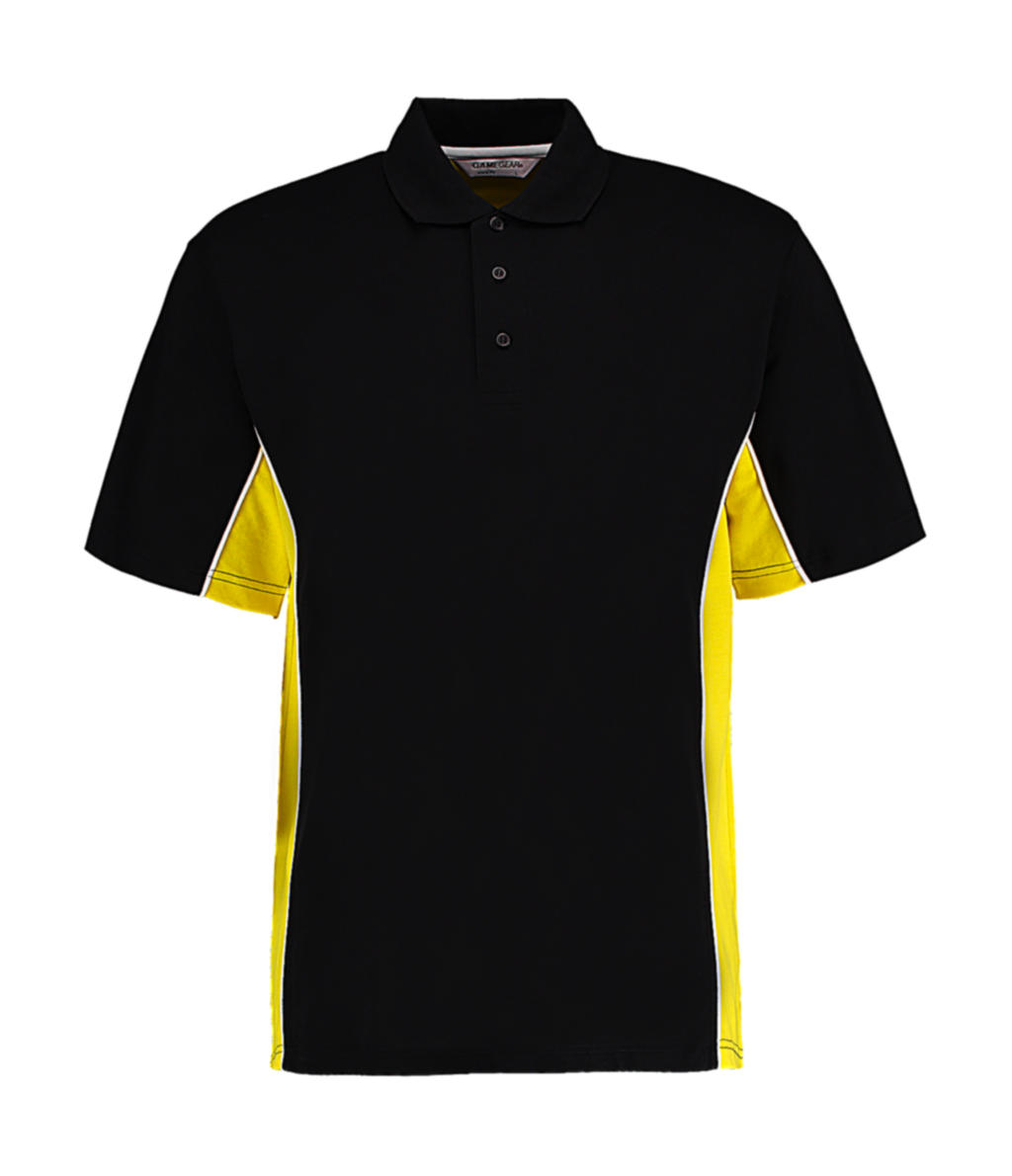 Ανδρικό Classic Fit Track Polo Kustom Kit KK475 Navy/Mid Yellow/White