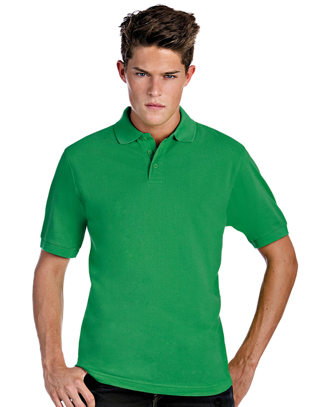 Ανδρική Μπλούζα Polo PU409 B & C Safran Pique Kelly Green
