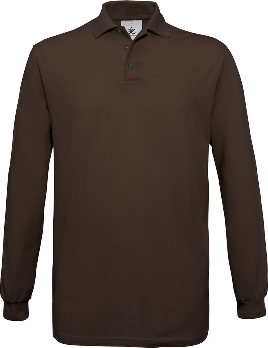 Μακρυμάνικη Μπλούζα Polo PU414 B & C Safran LS Brown