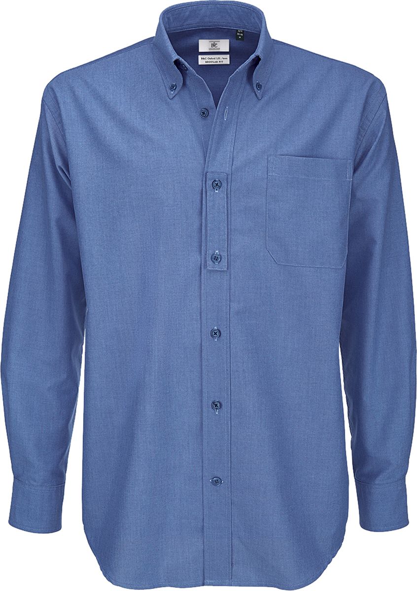 Ανδρικό Μακρυμάνικο Πουκάμισο B C Oxford Lsl Blue Chip Outlet ανδρικά Simple Wear