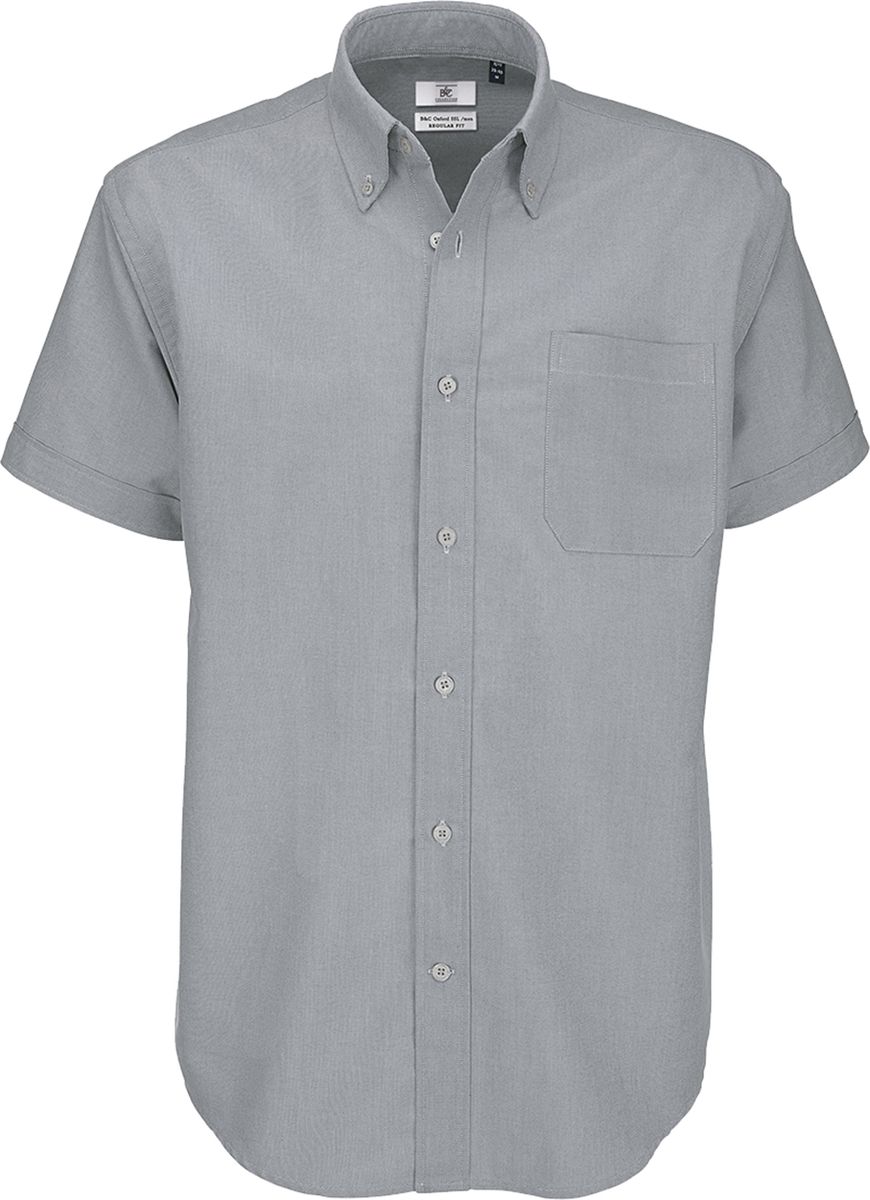 Κοντομάνικο πουκάμισο B & C Oxford SSL Men Silver Moon