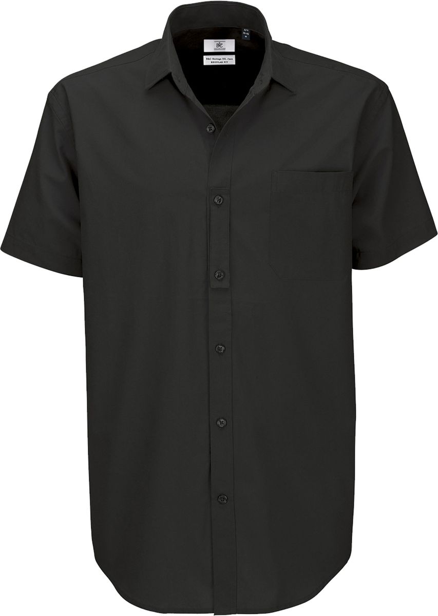 Ανδρικό Κοντομάνικο Πουκάμισο Heritage SSL Men B & C Black