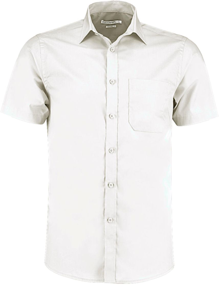 Κοντομανικο Ανδρικό Πουκαμισο The Poplin Kustom Kit KK141 White