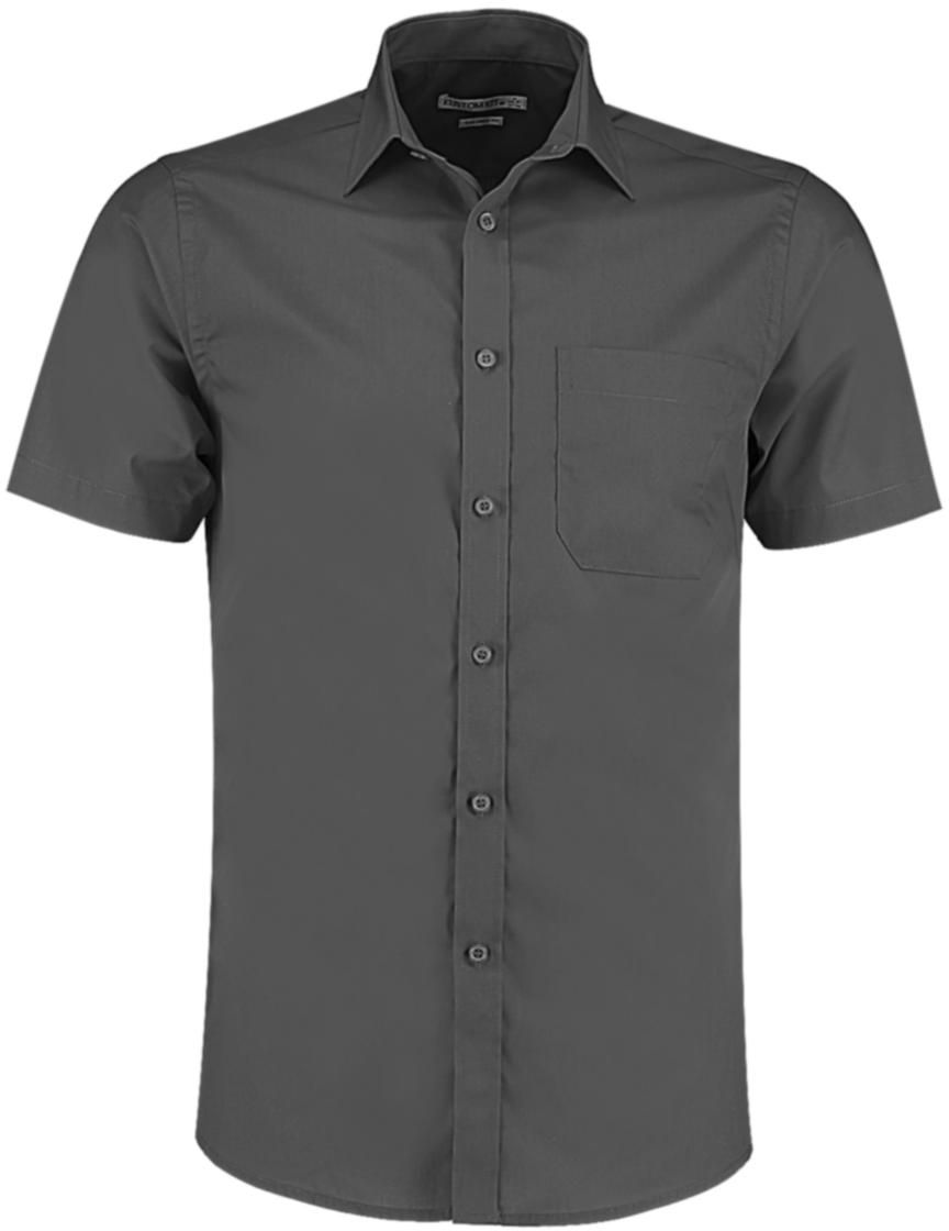Κοντομανικο Ανδρικό Πουκαμισο The Poplin Kustom Kit KK141 Graphite