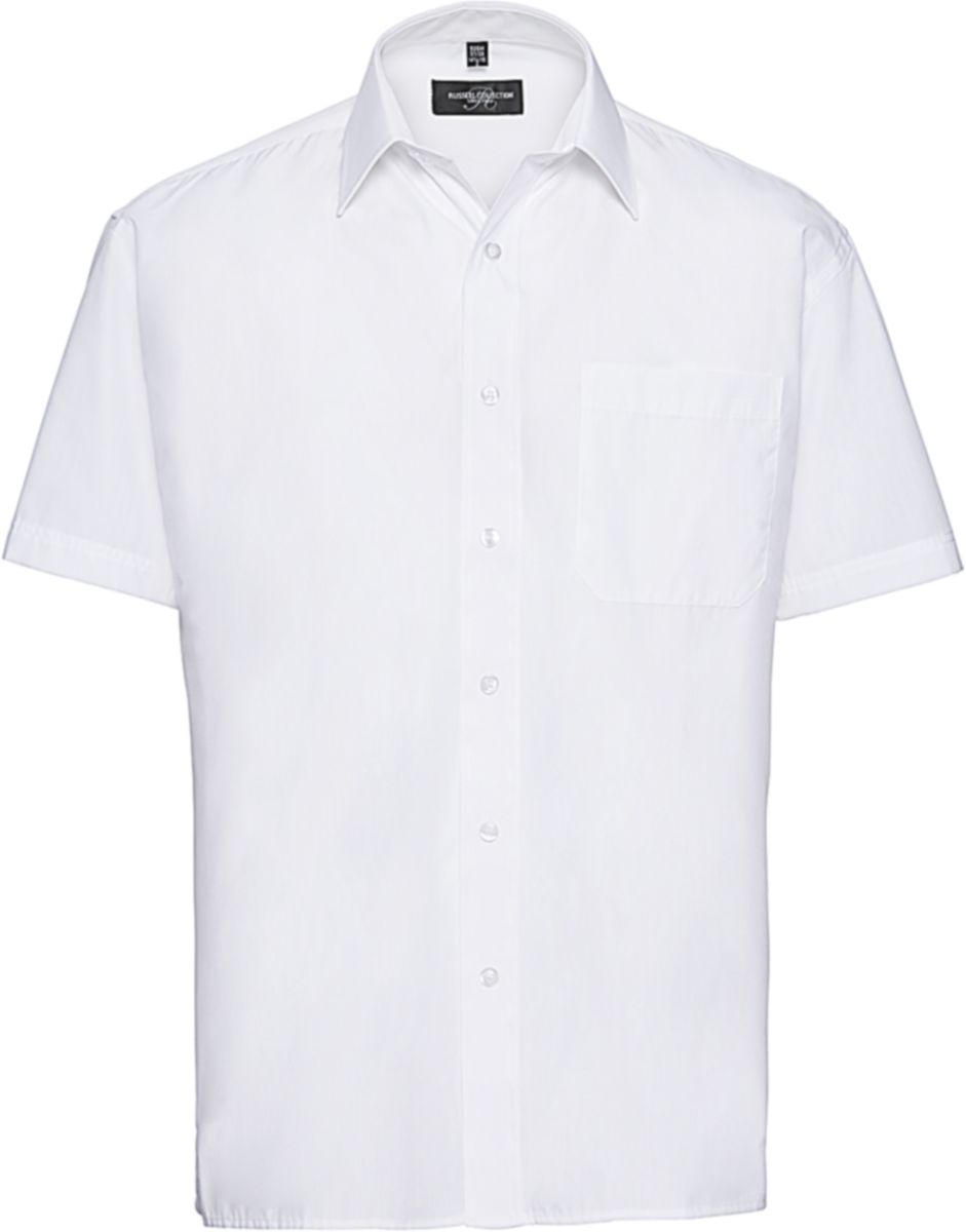Ανδρικό Κοντομάνικο Πουκάμισο R-935M-0 Russell Poplin Classic Fit White