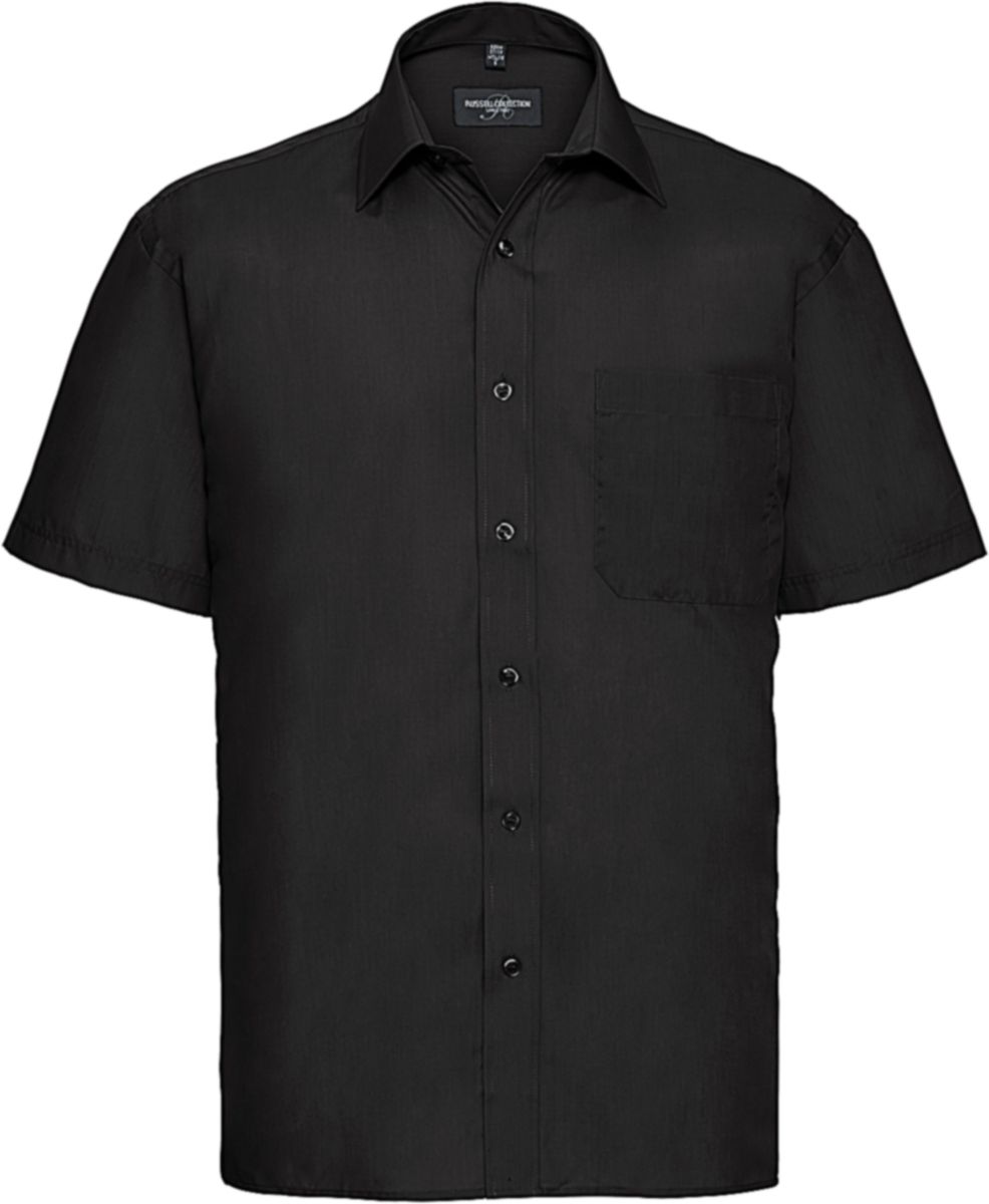 Ανδρικό Κοντομάνικο Πουκάμισο R-935M-0 Russell Poplin Classic Fit Black