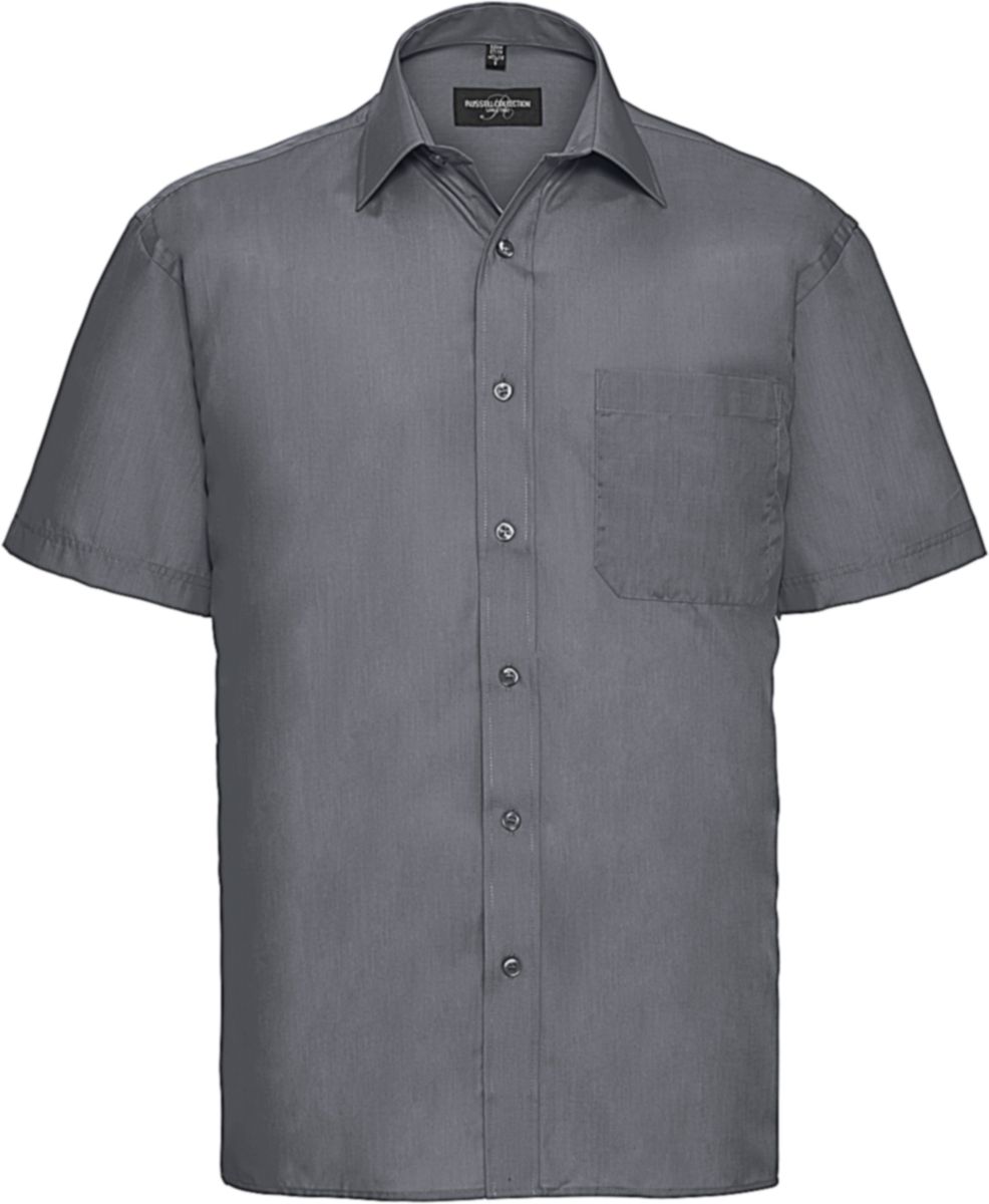 Ανδρικό Κοντομάνικο Πουκάμισο R-935M-0 Russell Poplin Classic Fit Convoy Grey
